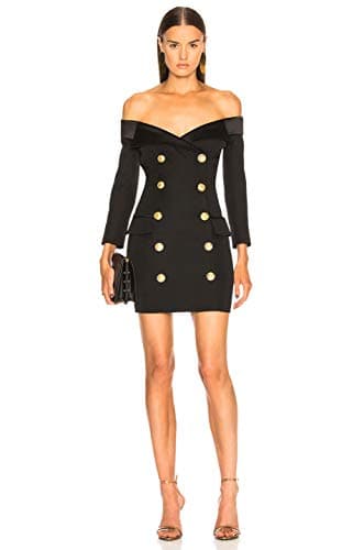 Trina Off Shoulder Double Breasted Blazer Jacket Dress