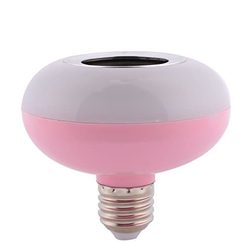 E27 12W RGB LED Music Bulb Bluetooth Wireless Speaker Smart Light Lamp with 24 Keys Remote Control 2017--Wireless Bluetooth Light Bulb Music Audio Speaker Sound RGBW LED Lamp Pink