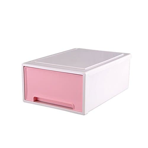 MagicMen Free Combination Drawer Cabinet Plastic Thicked Storage Cabinet StorageBox Drawer StackingLockers Containing Cabinet (L, pink)