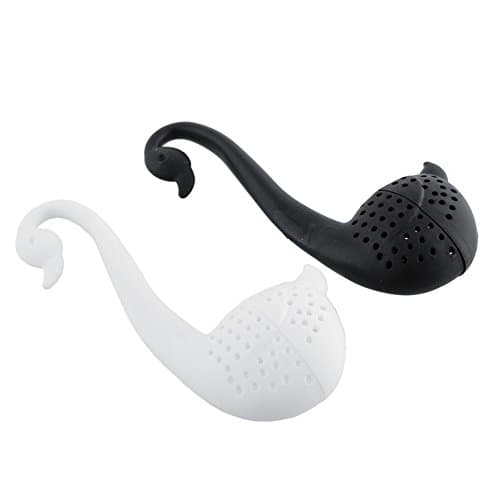 Graceful Long Necked Cute Swan Tea Leaf Infuser Spoon with Handle - Loose Tea Leaf Strainer -Herb Filter - Spice Diffuser (White)