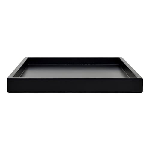 Large Coffee Table Ottoman Tray Black Matte Lacquer 24 in x 24 in