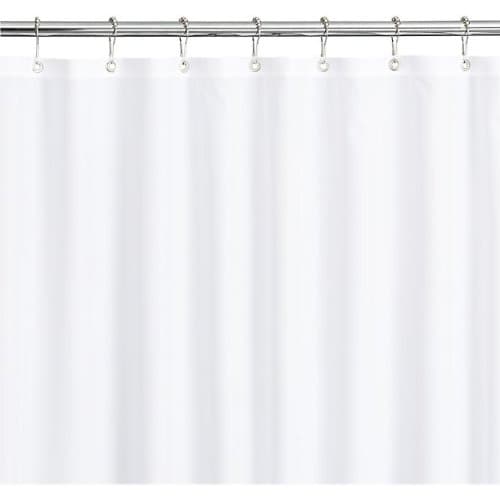 Dependable Products Magnetized Shower Curtain Liner Mildew Resistant (White)