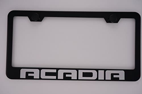 GMC Acadia Black License Plate Frame with Caps