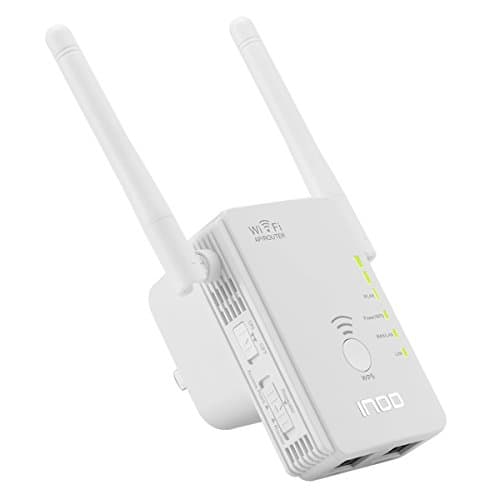 INOD N300 Universal Mini Range Extender, Broadband/Wi-Fi Extender, Wi-Fi Booster/Hotspot with 1 Ethernet Port, 2 x External Antennas,Plug and Play, Built-In Access Point Mode(White)