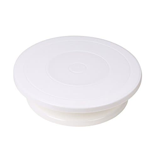 HOSL Cake Rotating Table Cake Turntable Revolving Cake Decorating Stand White