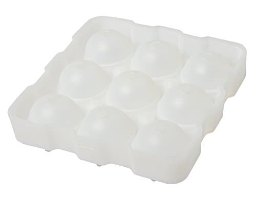 Premium Quality Ice / Cake Ball Maker , Best Whiskey Ice Mold , 9 Spherical Balls Ice Tray makes 1.8" / 4.5cm Sphere , 3 Securing Systems Preventing Leakage - 100% BPA Free , FDA Approved , White