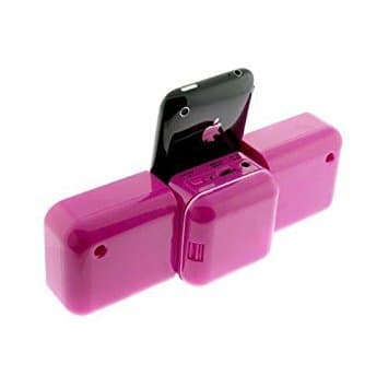 Pink Mini iPod Speakers for iPhone 5 5s SE 4 4GS 3 3GS iPod Nano 3rd Generation, iPod Touch, iPod Classic, iPod Video, iPod Nano, iPod Photo, Microsoft Zune, Portable Tavel Folding Speakers