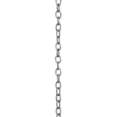 RCH Hardware CH-42-MS-3 Brass Chandelier Chain, Matte Silver (3 Feet)