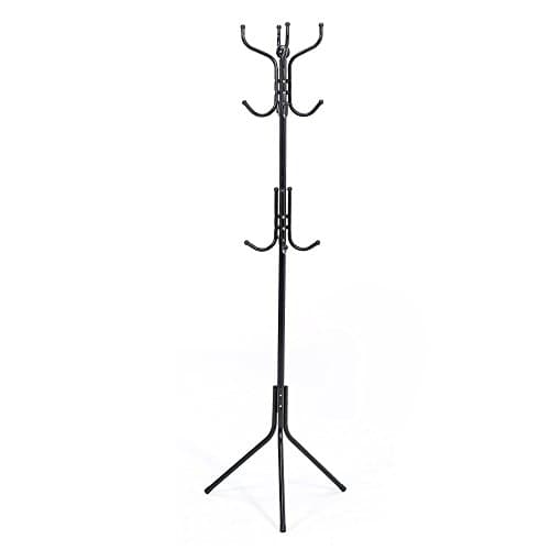 PSHUN RIGH Standing Coat Rack Hat Hanger Holder Hooks for Jacket Umbrella Tree Stand, 12 Hooks, 21.7 x 65.8 inches