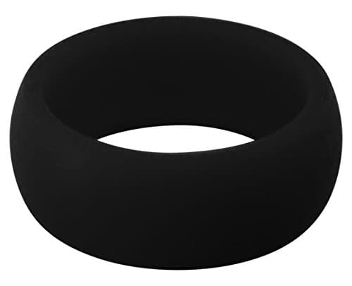 Rubber Diamonds Men's Silicone Wedding Ring - Flexible, Durable Silicone Band for Active Lifestyles (Black, 11)