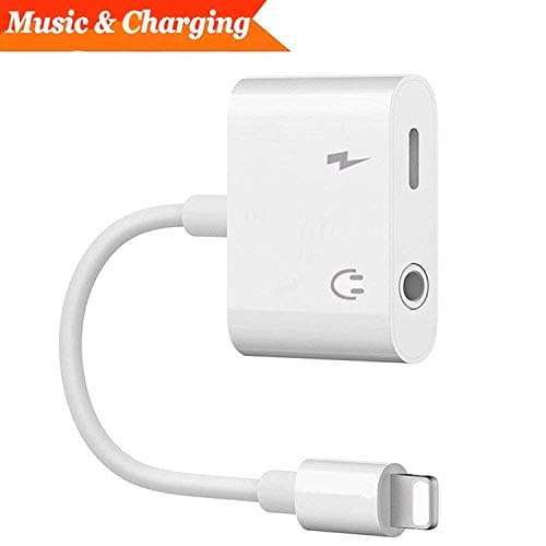 Lightning Headphone Jack Adapter Charger for iPhone 8/8 Plus iPhone 7/7 Plus/iPhone X/XS Earphone Adapter Headphone AUX Audio & Charge Adapter,Lightning Connector Cable Suppor iOS 12 System