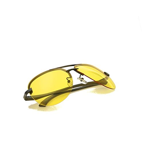 Zacway Polarized Spring Hinges Metal Rimless Aviator Oversize Sunglasses For Men Women UV400 63mm (Night Vision Lens, 63)