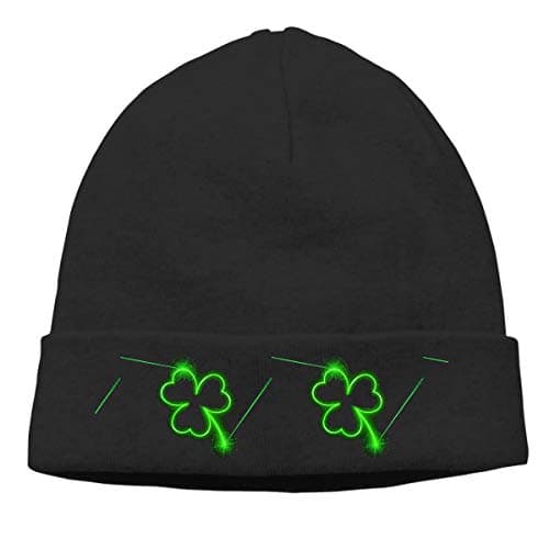 St. Patrick Day Green Clover Lucky Baseball Caps Hat Adjustable Cotton Sport Strap Cap for Men Women-Black