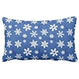 Himoud Blue Snowflake pattern fun Christmas Lumbar Pillowcase Pillow Covers 20 x12 inches