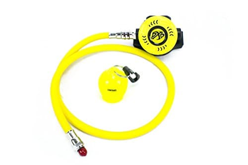 DXD Scuba Diving Octo With 36" Flex Yellow Hose Balanced Octopus Compatible with up to 40% nitrox Free Sopras Sub Octo Keeper