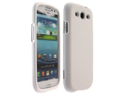 White Rubberized Plastic Phone Protector Cover for Samsung Galaxy S3