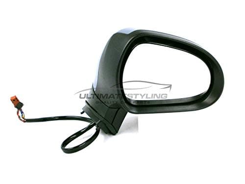 Ultimate Styling Replacement Electric Power Folding Wing Door Mirror With Heated Glass With Indicator With Temperature Sensor With Primed Mirror Cover Cap Side Of Product Drivers Side (RH)