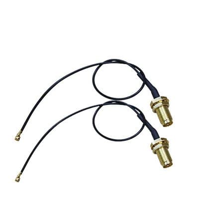 2-Pack IPX U.FL to o RF SMA Jack Female Bulkhead Mini-PCI Pigtail 1.13mm Cable 15cm