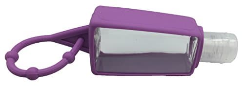 6 30ml Clear Plastic Bottles with Silicon Holders for Hand Sanitizer (Purple)