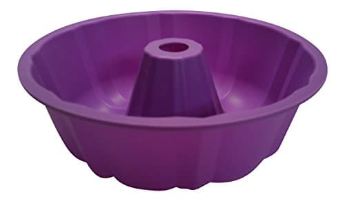 Bundt Cake Pan, Fluted, Full Size, 9.5 Inch Diameter 10 Cup, 100% Food Grade Premium Nonstick Silicone Bakeware by Happy Cook