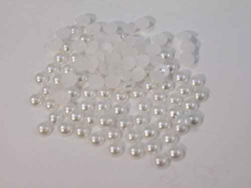 DFHStore Plastic Half Pearl Beads Small Size for Craft/Embroidery/Jewellery Making/Dress Embellishments (Standard Size)