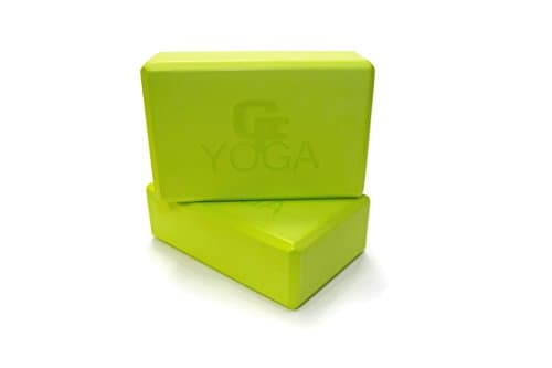 GF Yoga Blocks (2 Piece Set) – Lightweight High-Density EVA Foam – Improve Flexibility and Prevent Injury – Odor and Moisture Resistant (Green, 3 inch)