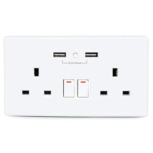 ROHSCE 2.1A USB Charger WiFi Wall Socket Smart Switch Outlet Plug Compatible with Amazon Alexa Echo and Google Assistant IFTTT,No Hub Required