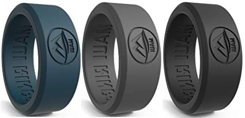 MAUI RINGS BEST Silicone Wedding Ring SOLID STYLE Engagement Rings Silicone Band for Men Wedding Rubber Bands Mens Ring Men Wedding Band SAFE ring Sport Gym