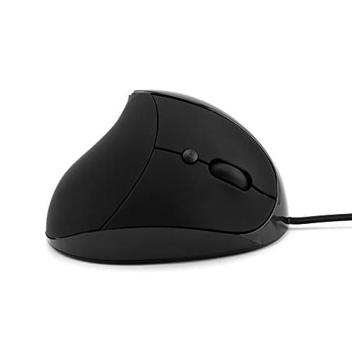 Ergonomic USB Wired Vertical Mouse Optical Mice Office Gaming Corded Mouse 800/1200/1600 DPI 6 Buttons with 5.5 Feet Cord for PC Laptop Computer for Right Hand Stress Relieving (Black)