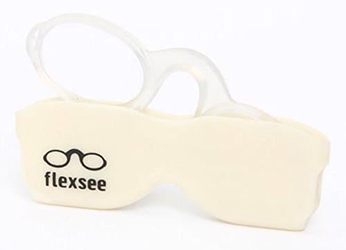 Flexsee Retro +1 Pince-nez Reading Glasses,white by Flexsee
