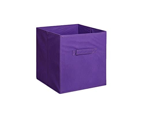 New Home Storage Bins Organizer Fabric Cube Boxes, Shelf Basket Drawer Container 1 Piece - Purple