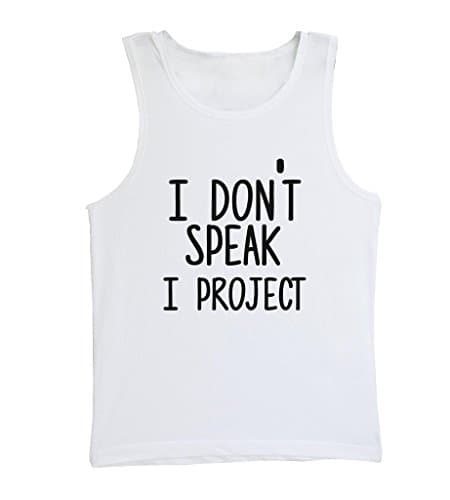 WHITE PREMIUM TANKTOP UNISEX SIZE - I Don'T Speak I Project
