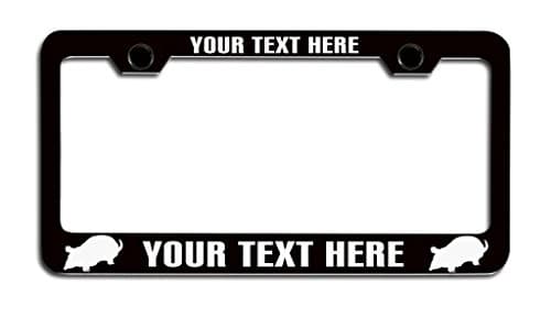 MOLES Black White Personalized Custom License Plate Frame, License Tag Holder