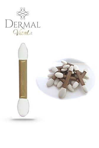 Dermal Vital Professional Silicone Eye Shadow Applicators Double-sided in Rose Gold with White Tips (Pack of 25)