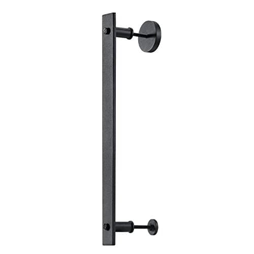 Toprema 14" Steel Rustic Black Sliding Barn Door Handle Pull Wood Door One-sided Flat Bar Handle Hardware