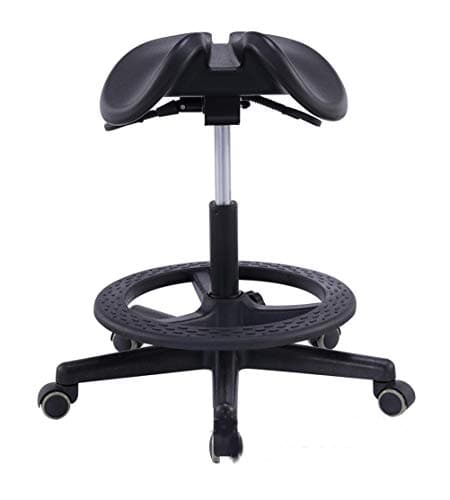 Adjustable Saddle Stool Chairs With Back Support Ergonomic Rolling Seat For Studio Salon Workshop Office And Home