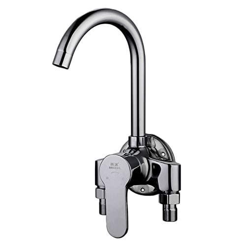 Ppigle Surface Mounted Kitchen Faucet Universal Washing Basin All Bronze Kitchen Mixer Hot And Cold Double Basin Sink Surface Mounted Kitchen Faucet Full Copper Pipe Mixing Valve Wall-mounted Laundry