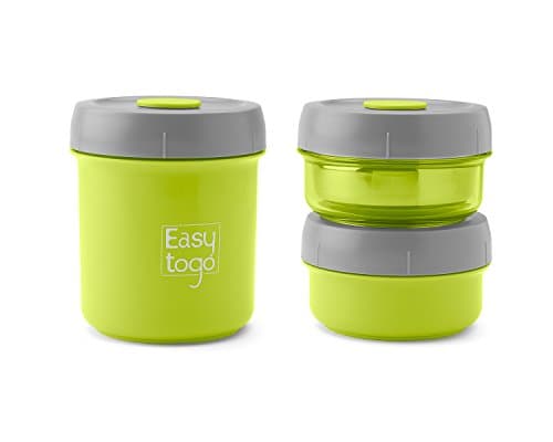 Twist Lock Lunch Box Set – 3 Pack -Airtight Nesting Stainless Steel Bento Food Containers for Men Women or Kids – BPA Free Pail for Work or Healthy School Lunches – Compact & Leak Proof