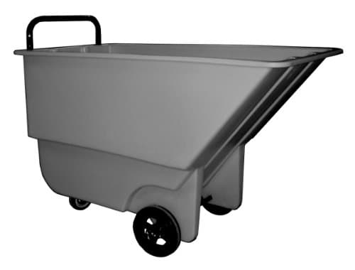 Bayhead 1/3 CU-L Polyethylene Light Duty Haul-All Tilt Truck, 8" x 2" Wheel, 275 lbs Capacity, 1/3 Cubic Yard