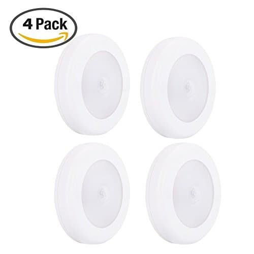 Motion Activated Battery-Powered LED Nightlight in Darkness for Bedroom Bathroom Toilet Kitchen Hallway Closet Stairs (4 Pack)