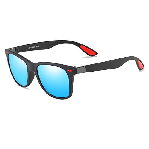 Polarized Wayfarer Sunglasses for Men Women Matte Black Frame
