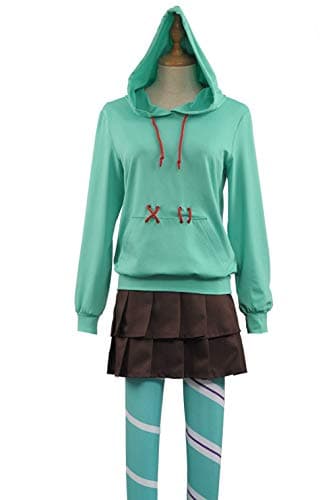 Ralph Breaks the Internet Wreck-It Ralph 2 Vanellope von Schweetz Wreck-it Ralph Cosplay Costume (X-Small, Green Female)