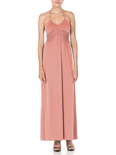 Silver Gate Women's Halter Maxi Dress with Braid Detail