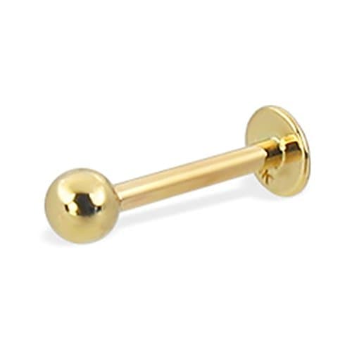 MsPiercing 14K Gold Labret, Gauge: 16 (1.2Mm)