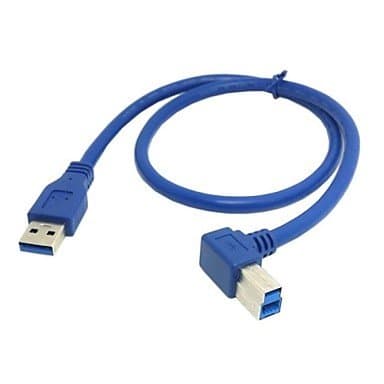 USB Cables, USB 3.0 A Type Male Straight to B Male 90 Degree Right Angled Cable for Hard Disk 0.5M 1.5FT