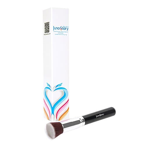 Professional Foundation Makeup Brush, Flat Top Kabuki Brush for Both Powder and Liquid Make-up, Super Soft Synthetic Bristles by Juno Story
