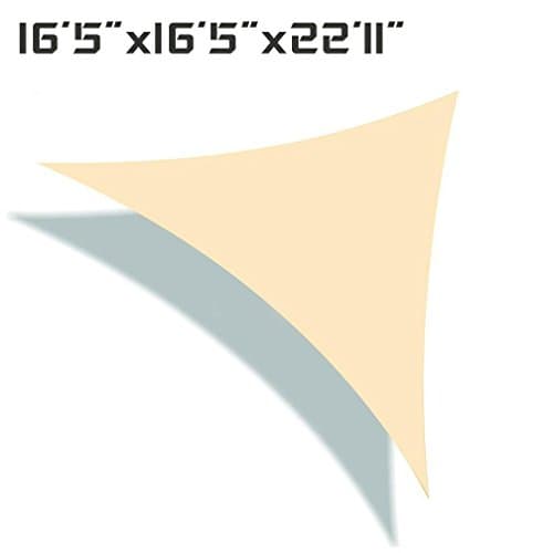 UNICOOL 16'5" X 16'5" X 22'11" Right Triangle Sun Shade Sail UV Block For Outdoor Garden Patio Sunscreen Awning Canopy Cream