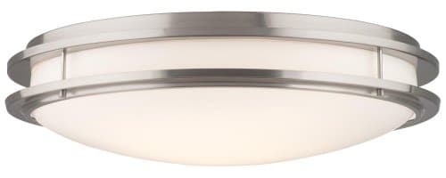 Forecast Lighting F2458-36U Cambridge Two-Light Energy Efficient Flushmount with White Acrylic Diffuser, Satin Nickel