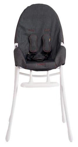 bloom Nano Folding High Chair with White Frame in Downtown Denim
