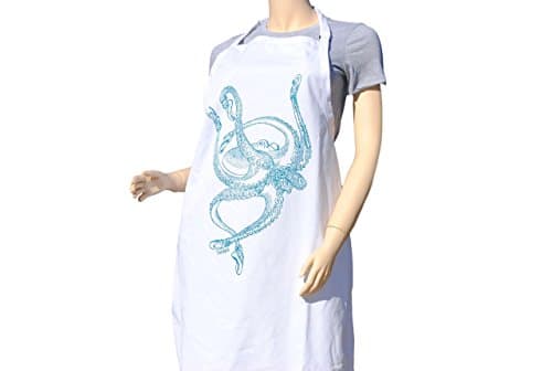 Kitchen Apron - Barbeque Apron - Baking Apron - Nautical Apron - Teal Ballet Octopus